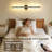 28.5'' Battery-powered  Dimmable LED Wall Sconces with Remote Control, Black And Gold Finish, Set Of 2