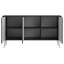 Three-Door Fluted Chest of Drawers Black with Legs-1210104838