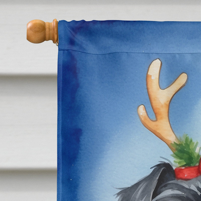 Drapeau de Noël maison de renne, Affenpinscher