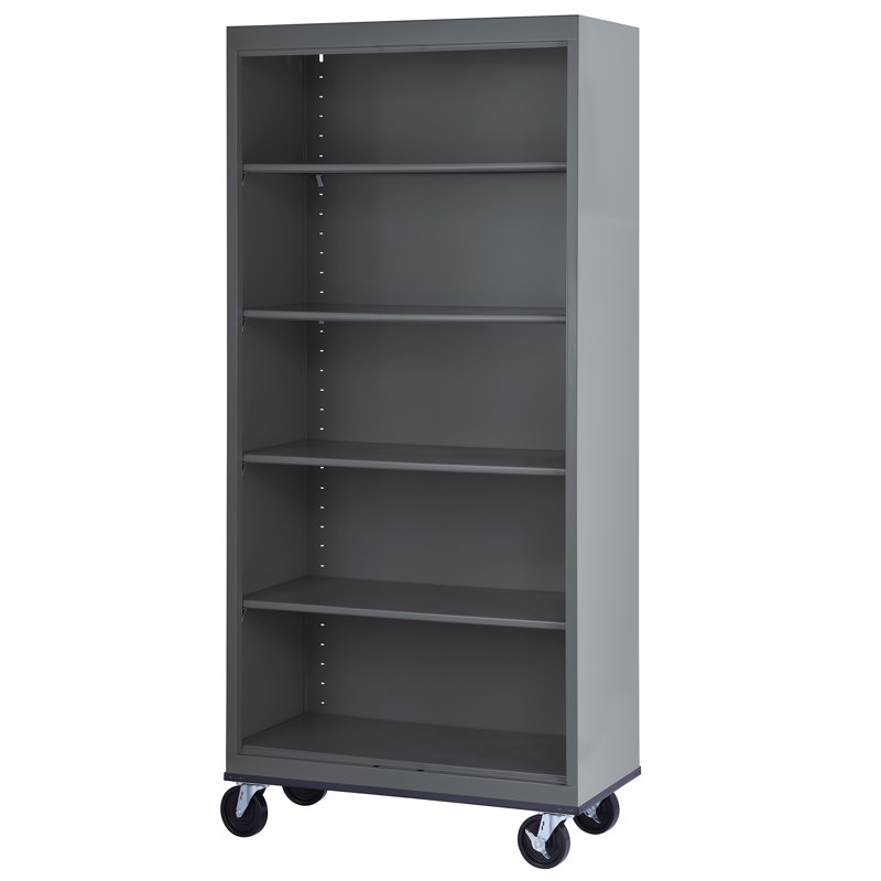 Bibliothèque mobile en acier Sandusky par l 36 po x P 18 po x H 78 po Sandusky, Anthracite