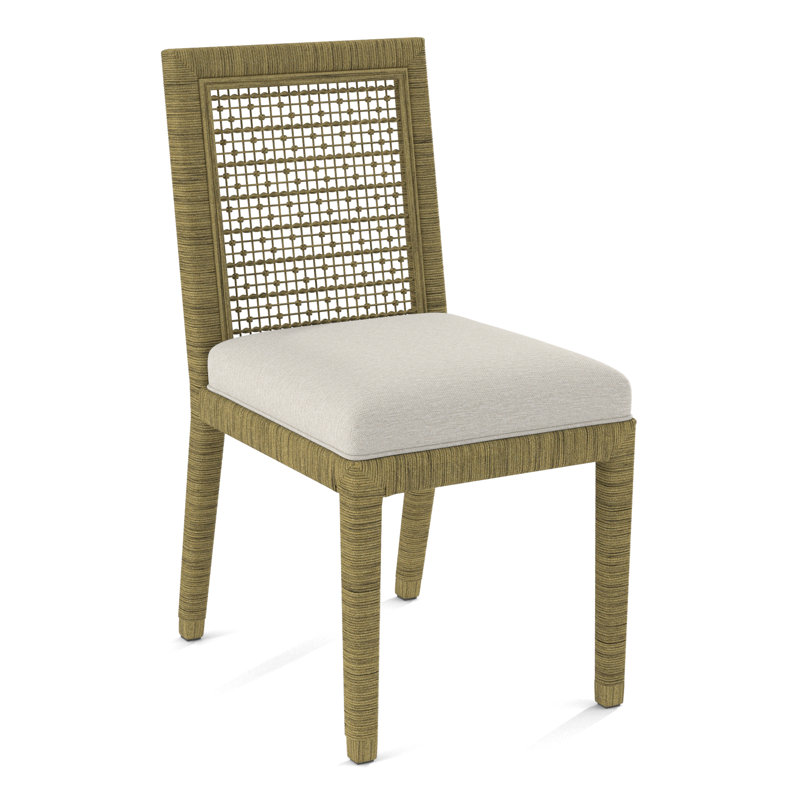 Pine Isle Side Chair, Honey, Beige Performance Fabric; 0851-73