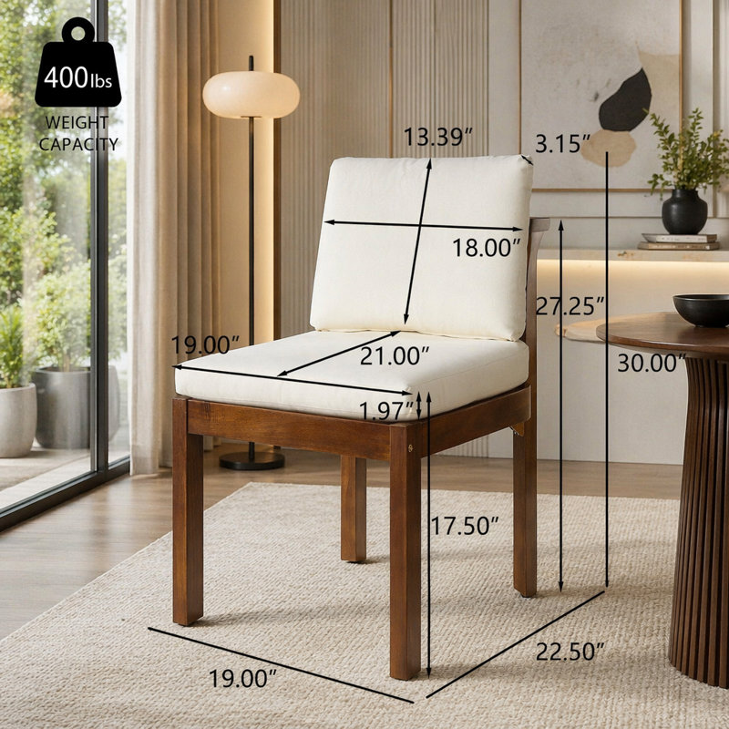 Chaise d'extérieur en bois d'acacia, Brown+Cream-2pieces