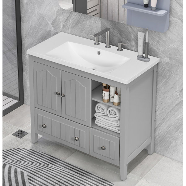 Novobey 36'' Single Bathroom Vanity with Ceramic Top | Wayfair