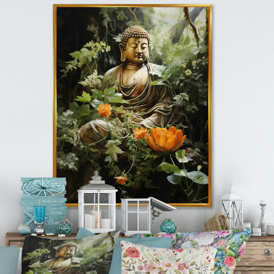 Bouddha vert, art bouddhas serein II - décoration murale bouddhisme