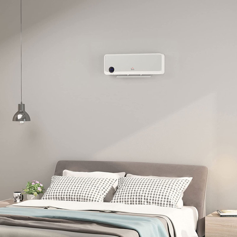 HOMCOM 1000W/2000W Wall Downflow Heater Adjustable Temperature w/ Timer