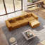 Canapé modulaire surdimensionné moderne en tissu pour le salon de 115,75 po Barrett, canapé modulaire en forme de L avec repose-pieds-1124602908