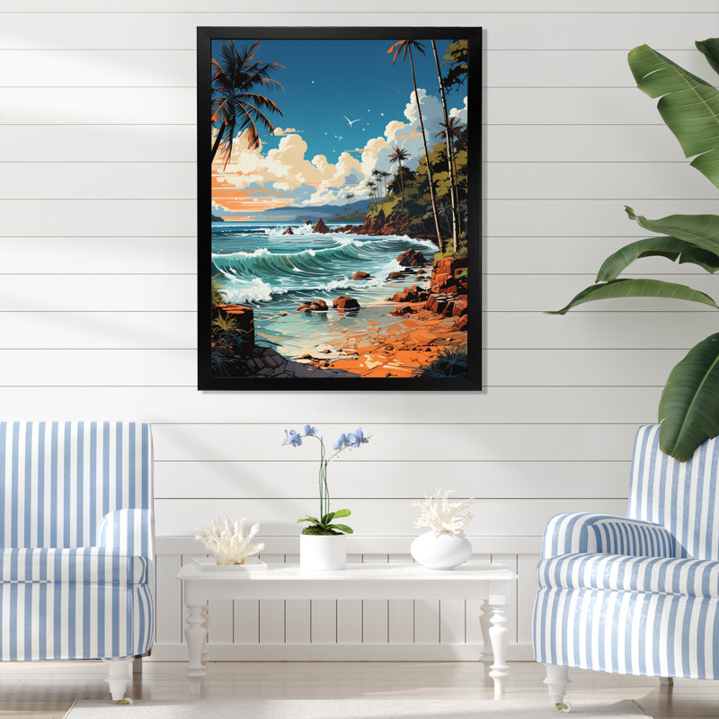 «Beach Photo Tropical Vibes XIX» sur toile, L 12 po x H 20 po, Cadre photo noir