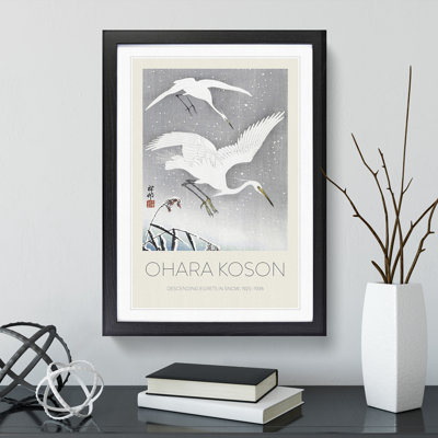 Descending Egrets 1 Piece Single Picture Frame Wall Art