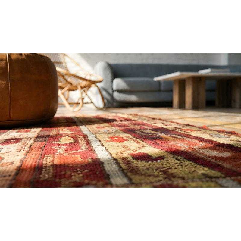 Tapis turc antique multicolore Yastik des années 1880