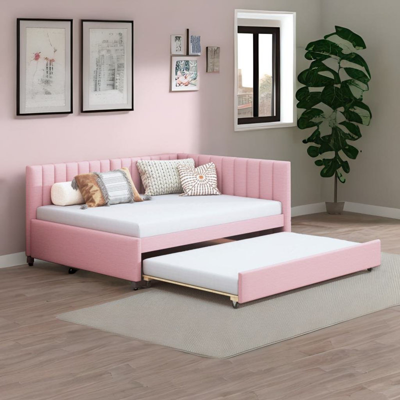 Motilal Upholstered Daybed, Pink
