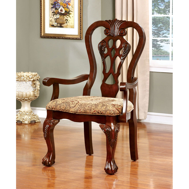 Chaise avec accoudoirs traditionnels l 26,4 po (2 / RTC), cerisier brun / brun