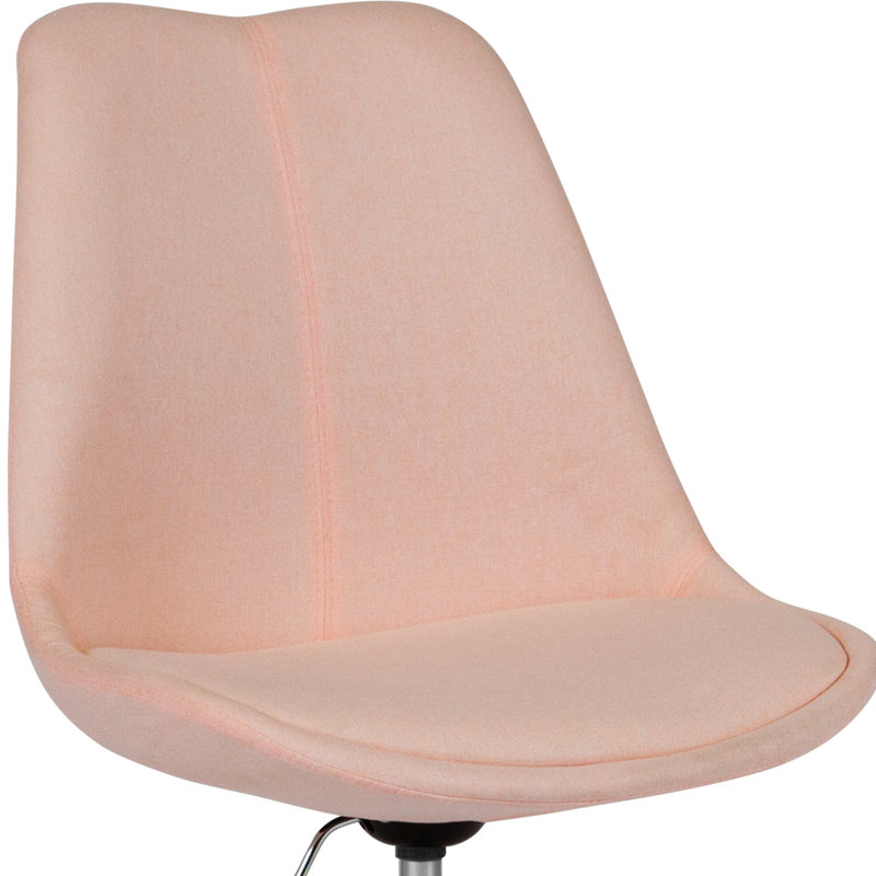 Mid-Back Fabric Task Office Chair with Pneumatic Lift, Pink