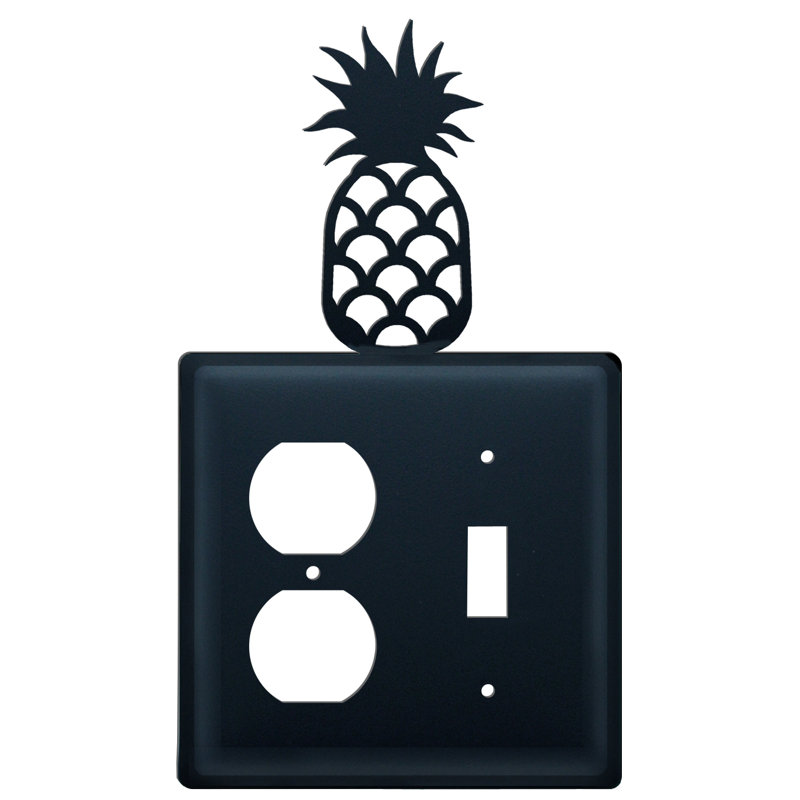 Pineapple 2-Gang Duplex Outlet / Toggle Light Switch Combination Wall Plate