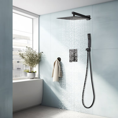 12" Rainfall Shower Head Complete Shower System with Rough-in Valve