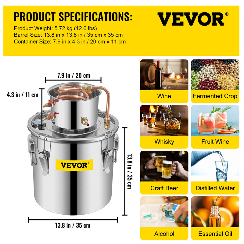 9.6 Gallon 38L Moonshine Home Brewing Kit, 8 Gallon