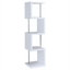 Bibliothèque géométrique à quatre niveaux avec structure en métal et étagères en MDF, encombrement au sol de seulement 39,4 cm (15,5 pouces) pour les petites pièces