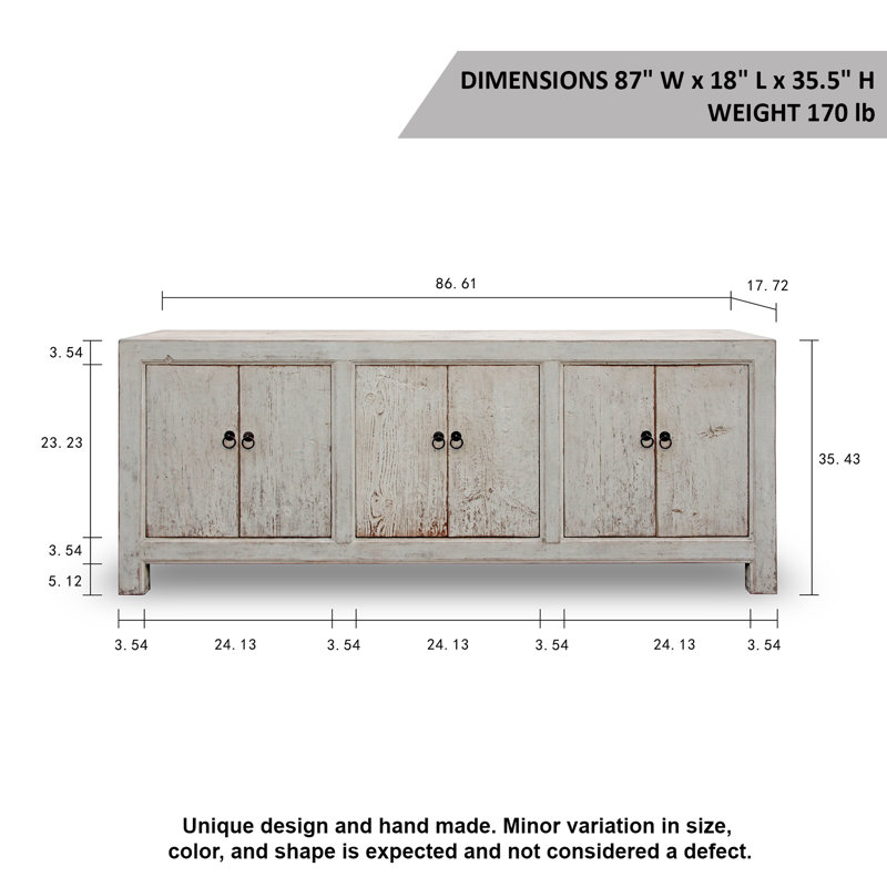 87'' W Solid Wood Sideboard