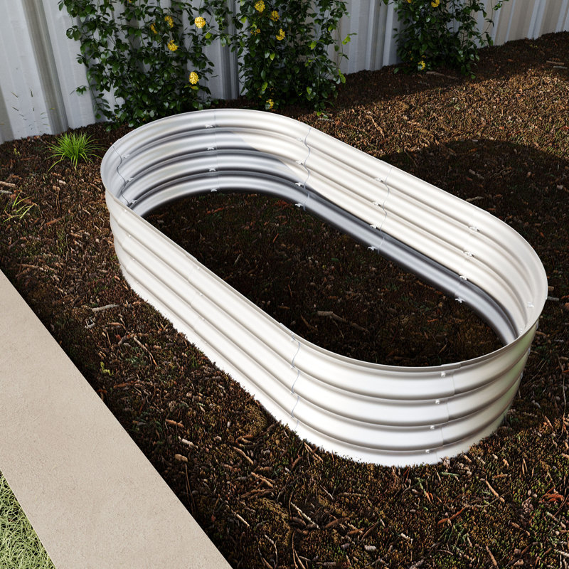 2Pcs Raised Garden Bed Kit, Galvanized Planter Raised Garden Beds for Outdoor for Vegetables,Flowers &Herbs, Heavy Duty, Rust-Resistant, Easy Assembly