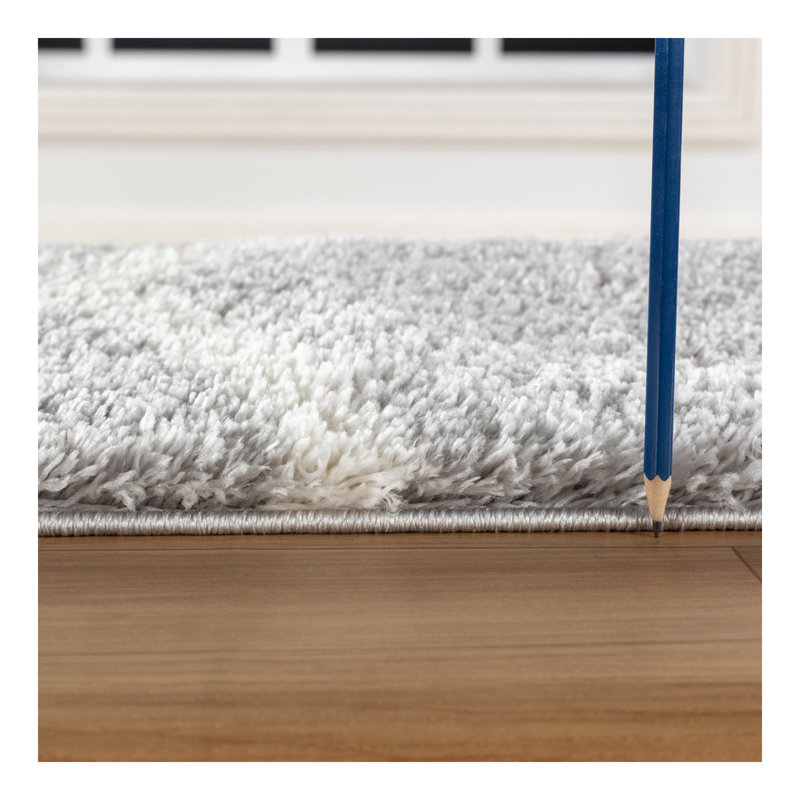 Loft Shag GC_CZY1002 Grey 5 ft. 3 in. x 7 ft. Shaggy Area Rug, Rectangle 5'3" x 7'