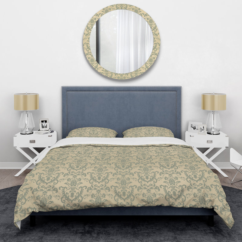 Damas brun - ensemble de housse de couette abstrait - microfibre de polyester