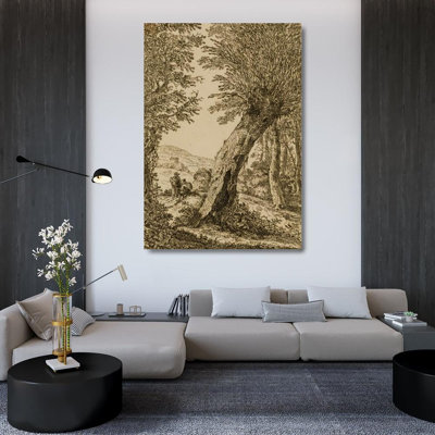 «Landscape with Willow» par Wilhelm Von Bemmel, reproduction d'art sur toile tendue avec châssis