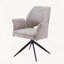 Chaise de salle à manger pivotante en tissu avec fonction rotative et accoudoirs amovibles, ensemble de 2-236695040