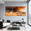 Scénario et paysages urbains, tempête de sable, dunes de sable, cactus, ciel, réflexions, ensemble de 3 impressions sur toile-1426460185
