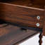 Tablette inférieure brun à 2 tiroirs en bois massif Mid-Century