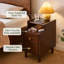 Table de chevet en bois avec 2 tiroirs et plateau coulissant, table de chevet avec tablette ouverte, table de bout pour la chambre à coucher et le salon