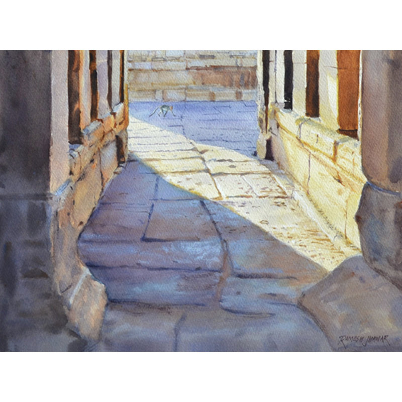 Un aperçu de la chaleur | Aquarelle sur papier | Par Ramesh Jhawar
