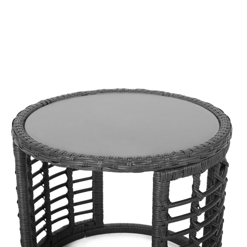 Table d'appoint grise, P 17,78 po x l 16,58 po, 12,06 lb, comptoir à boissons - texture, poids de 17,78 po x 16,58 po x 11,9 lb