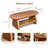 47" Modern Oval Brown Wood Coffee Table With double Legs for Living Room