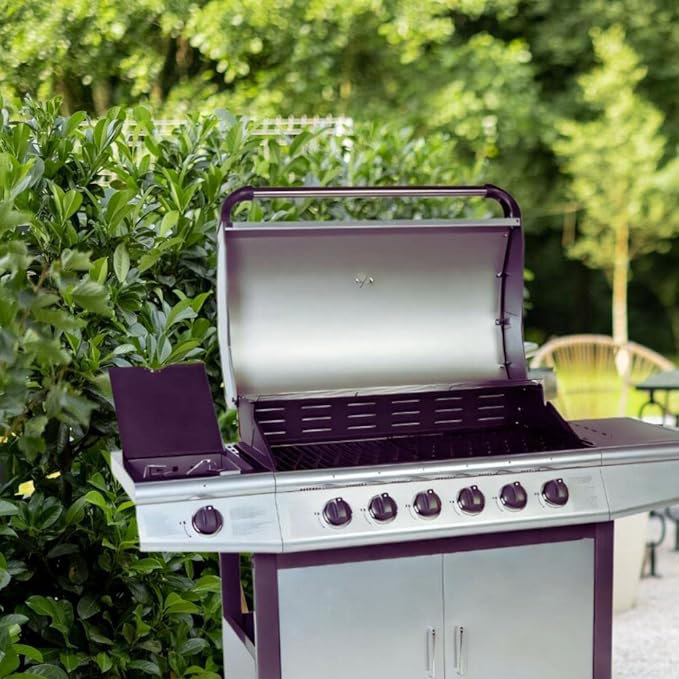 Pro Series COSMOGRILL 6 - Burner Freestanding 42675 BTU BTU Gas Grill with Side Burner and Cabinet, Black