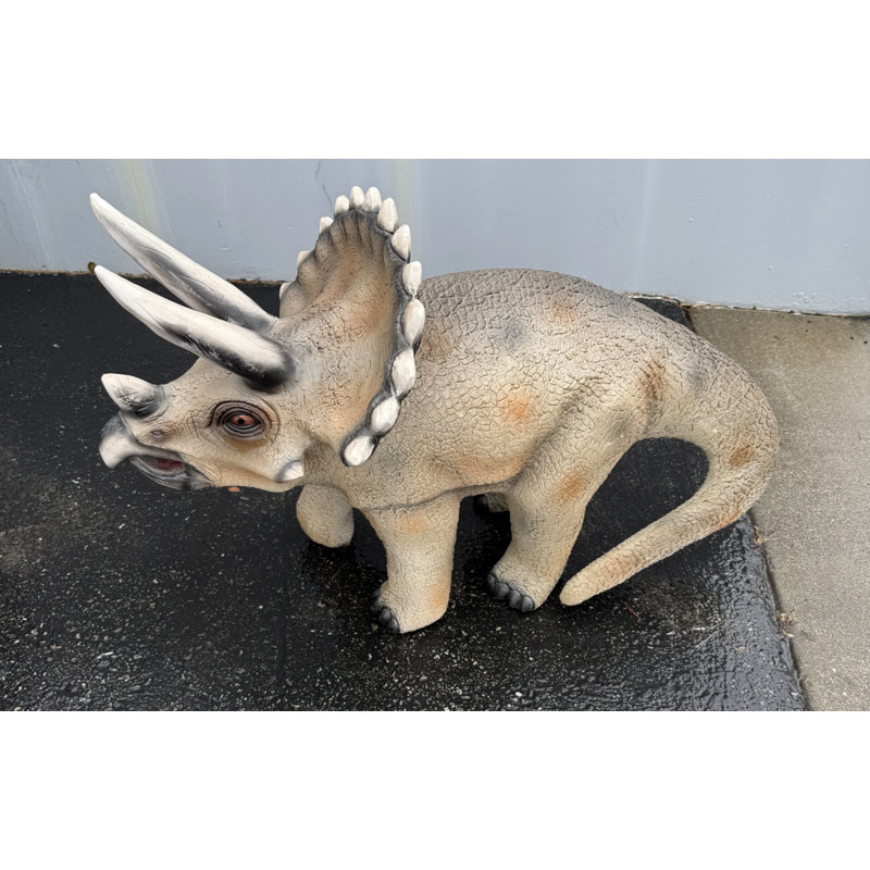 Small Walking Triceratops Dinosaur Statue