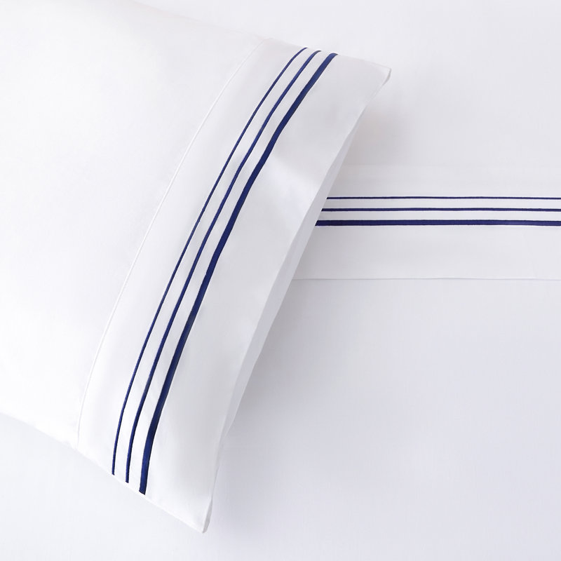 Ensemble de draps 100% coton, Ensemble de draps pour grand lit + un drap-housse, Bleu marine