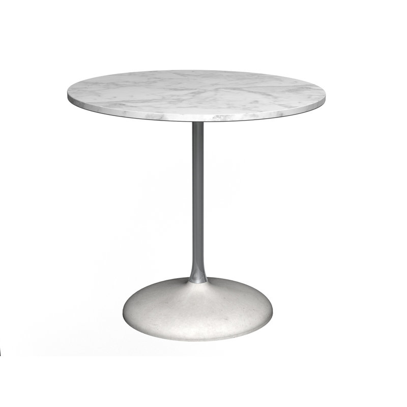 Clarke County Round Marble Top Dining Table, Grey