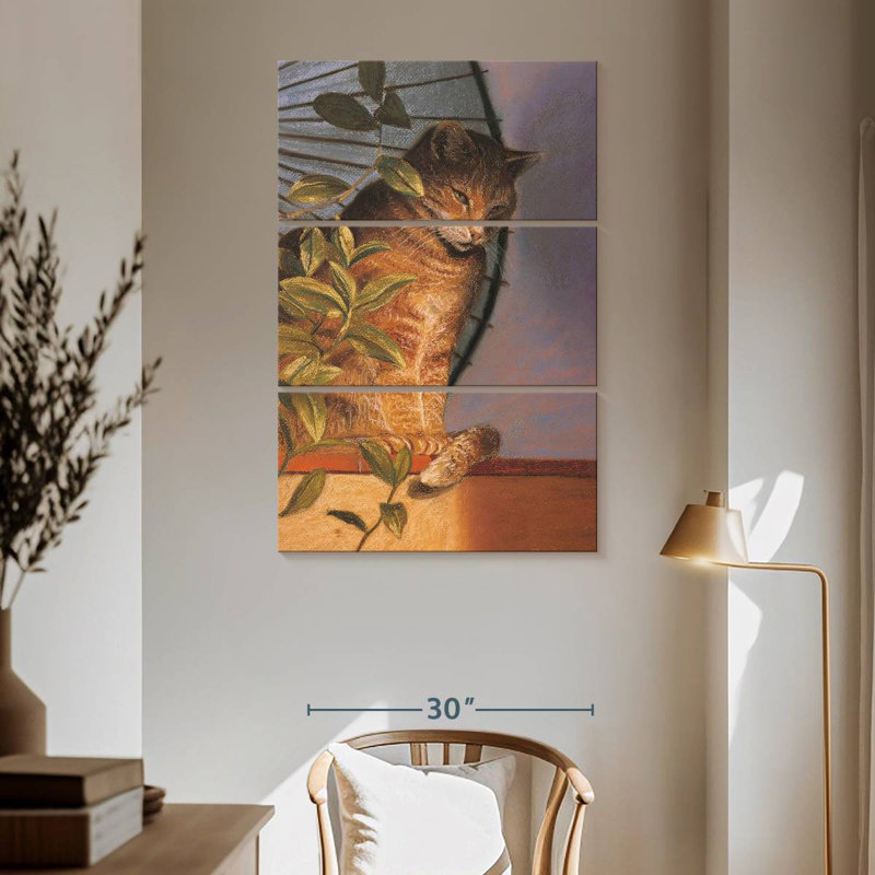 Brampt Cat Contemplation, 65" H x 42" W