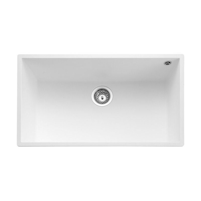 ORIDIAN Single Bowl Undermount White Granite Sink U/M 760*440, Arctic White