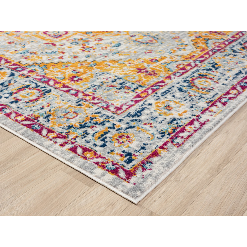 Athena Modern Living Room Area Rug – Cut Pile Weaving - Jute Backing- Floral - Traditional Design Low Pile Rug, Multi Coloured,