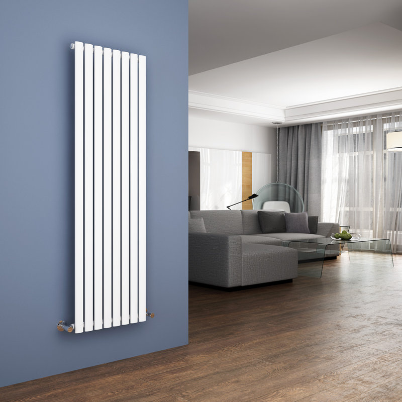 Tyra Vertical Oval Panel Radiators, White, 160cm H x 48cm W x 5.8cm D