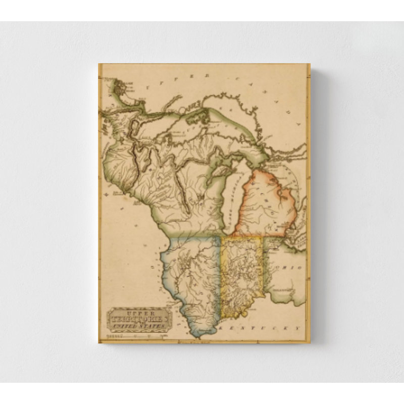 Haut-lieux des États-Unis en 1817, impression de carte de l'État américain, impression de géographie américaine, art mural de bureau à domicile