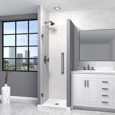 Transolid Elizabeth 24-in W x 76-in H Hinged Shower Door with Clear Glass