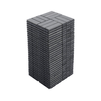 Carreaux de terrasse en bois d'acacia imbriqués à carreaux, plancher de bois franc d'acacia brun carré 10 po x 12 po pour terrasse, banc, bord de piscine, ...