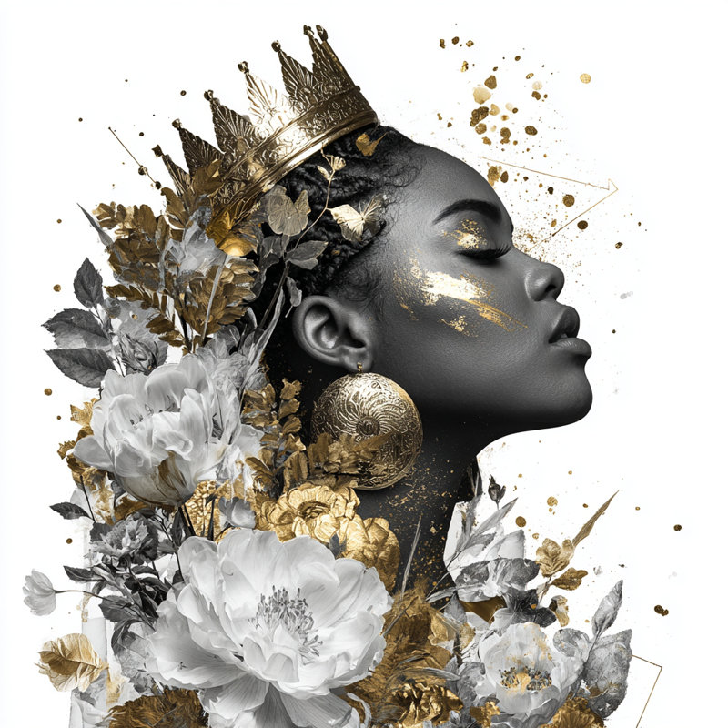 «Golden Majesty», art mural sur toile tendue