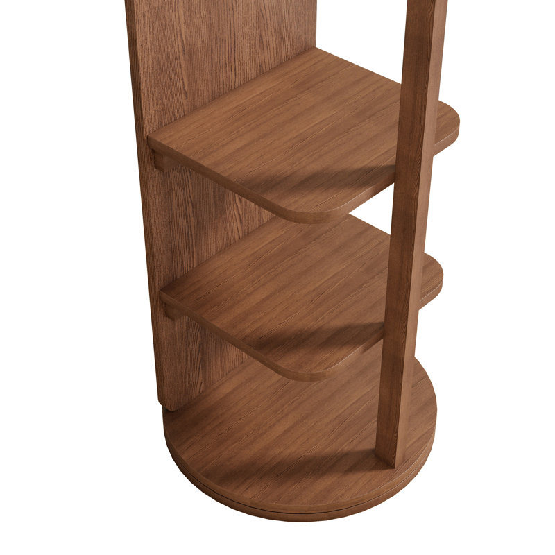 Miroir pleine grandeur en noyer avec verre, 65,7 x 17,7 po, fait de bois massif et de bois d'hévéa, accessoire de chambre à coucher / salon, miroir d'optimisation de l'espace et ornement, produit économiseur