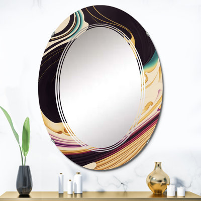 Miroir mural spiral mauve, doré et bleu Pradyun