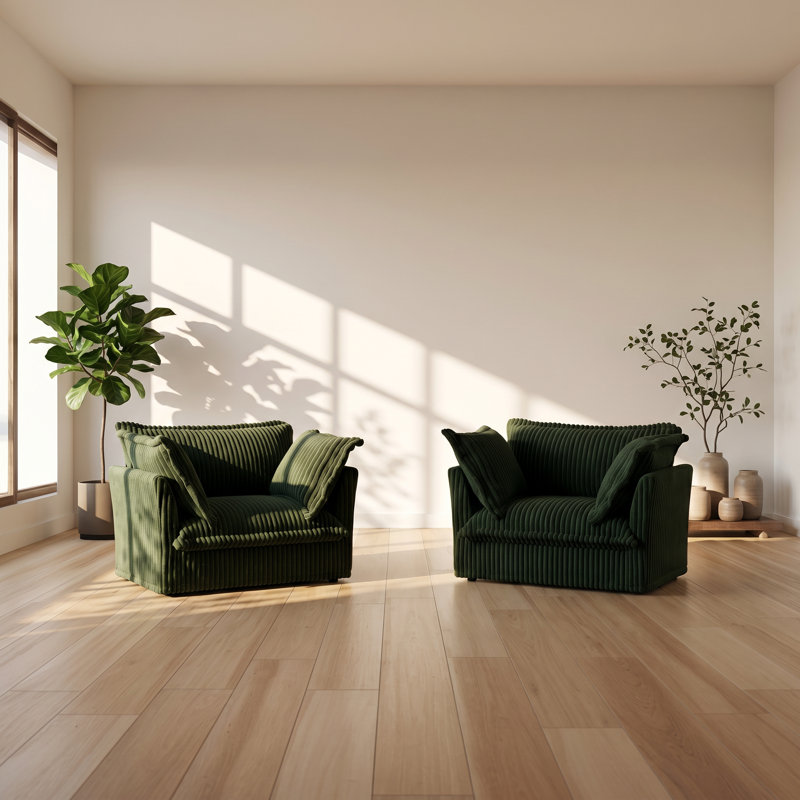 Ensemble de fauteuils en velours côtelé l 49 po x P 33 po x H 34,6 po Urban Ins (ensemble de 2)
