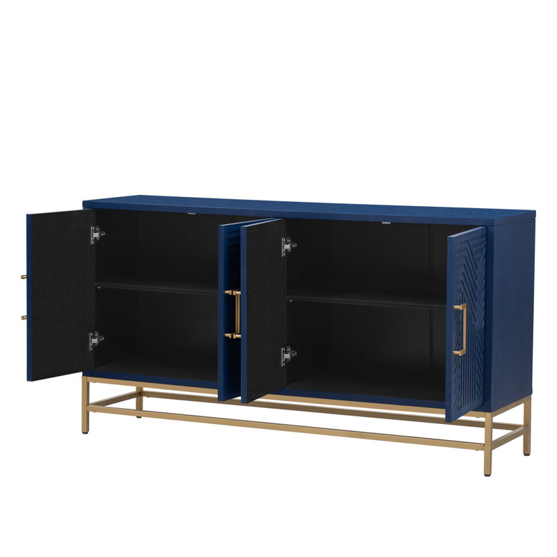 Zavien Accent Cabinet, Navy Blue, 32.7" H x 59.8" W x 15.7" D