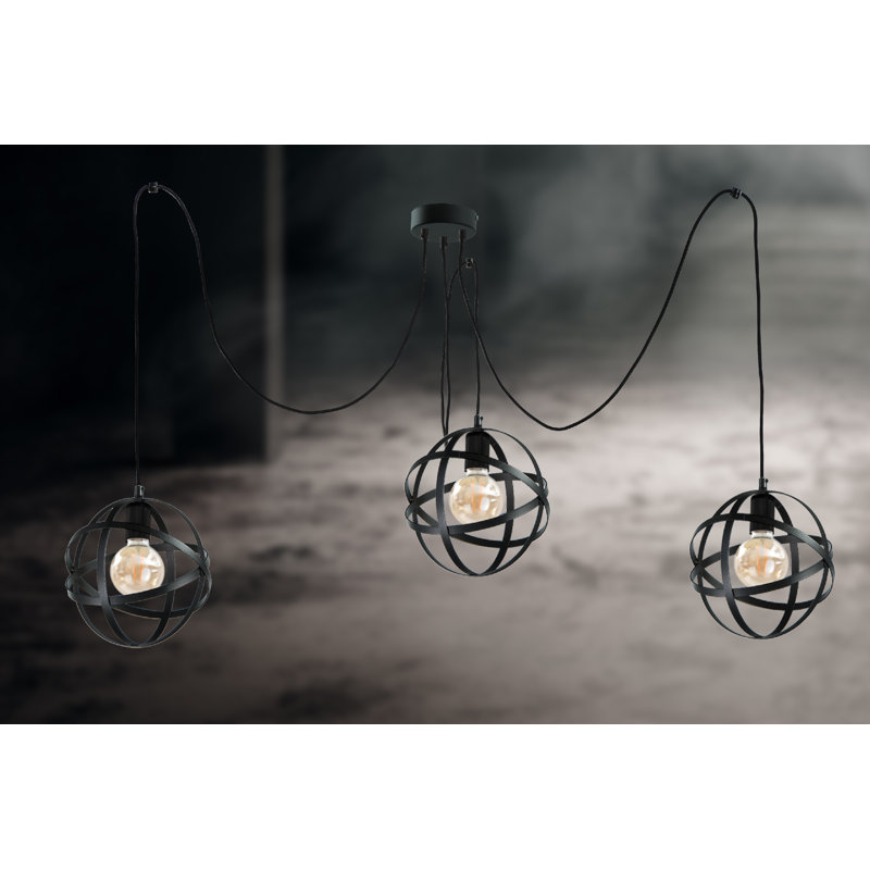 Bobbi-Rose 3 - Light Globe Pendant, Black, Black