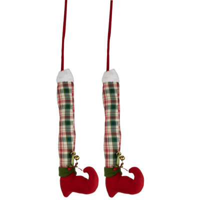 Ensemble de 2 piqûres de Noël en peluche rouge et vert